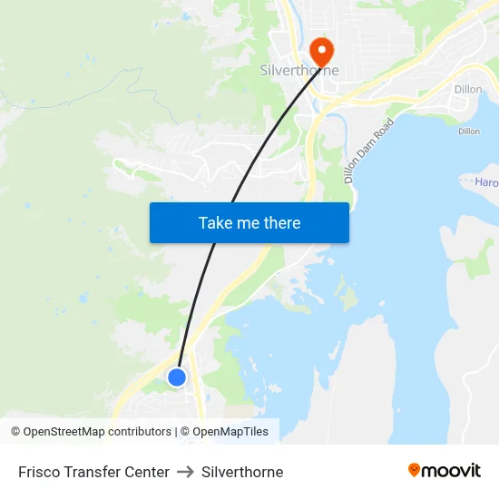Frisco Transfer Center to Silverthorne map