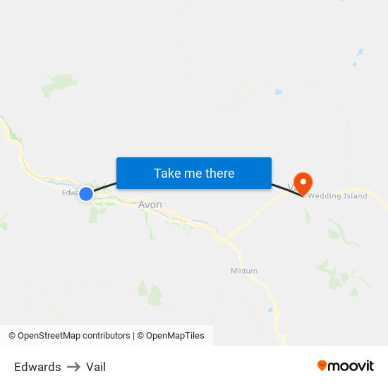 Edwards to Vail map