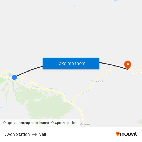 Avon Station to Vail map