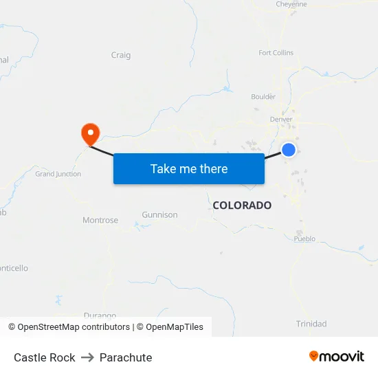 Castle Rock to Parachute map