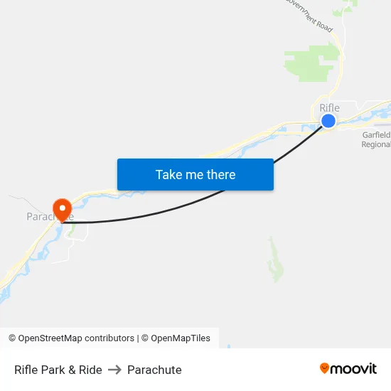 Rifle Park & Ride to Parachute map