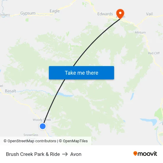 Brush Creek Park & Ride to Avon map