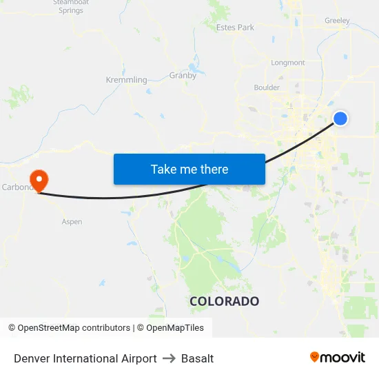 Denver International Airport to Basalt map