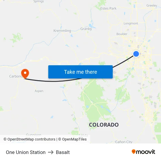 One Union Station to Basalt map