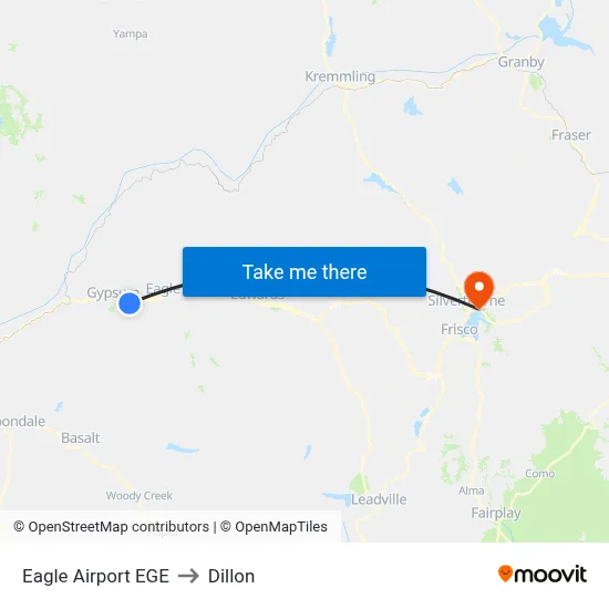 Eagle Airport EGE to Dillon map