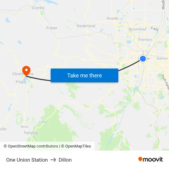 One Union Station to Dillon map