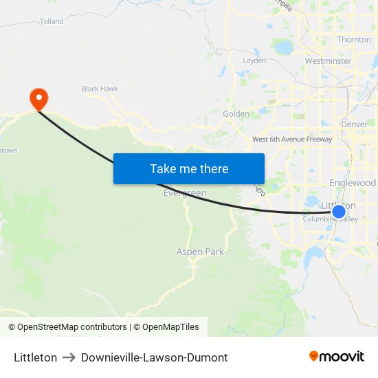 Littleton to Downieville-Lawson-Dumont map