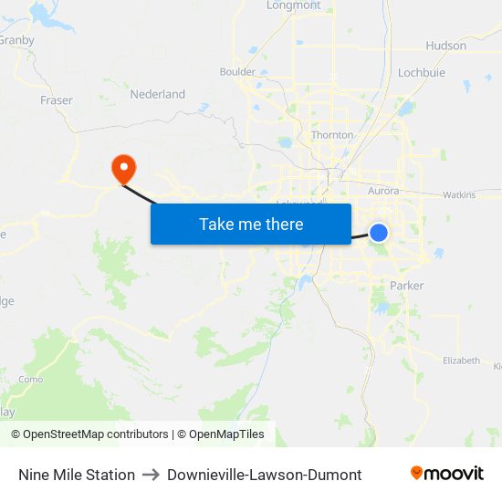 Nine Mile Station to Downieville-Lawson-Dumont map