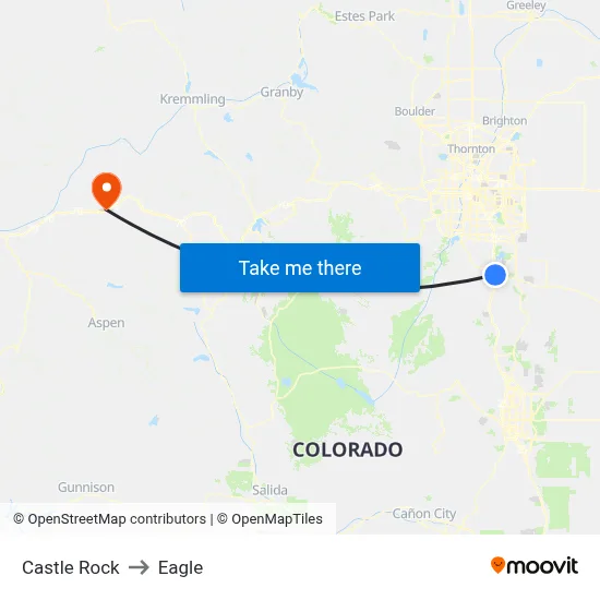 Castle Rock to Eagle map