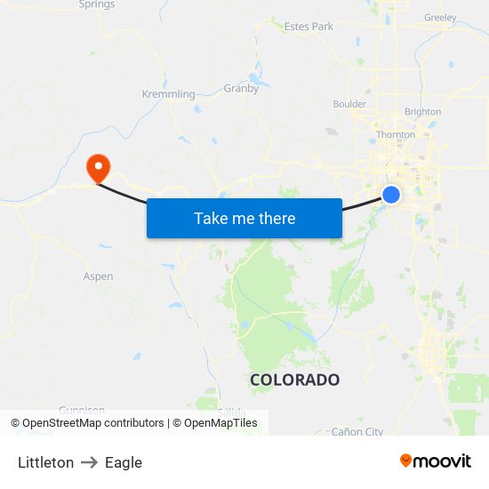 Littleton to Eagle map