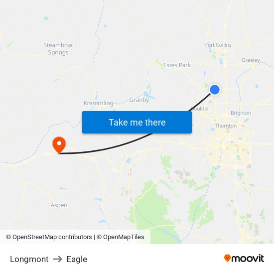 Longmont to Eagle map