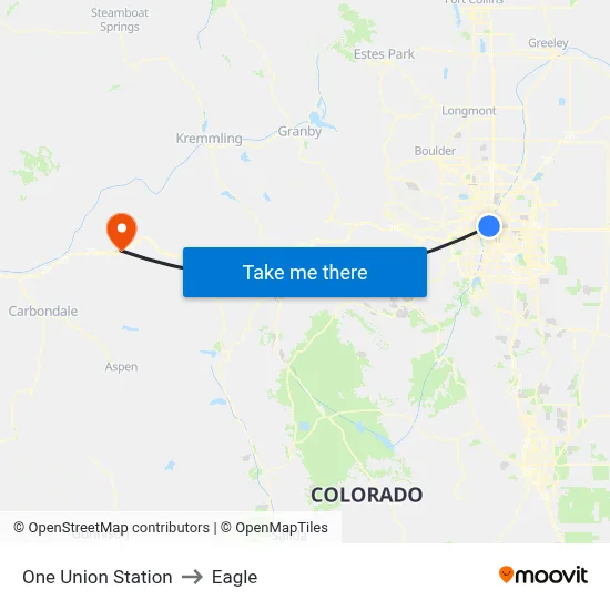 One Union Station to Eagle map