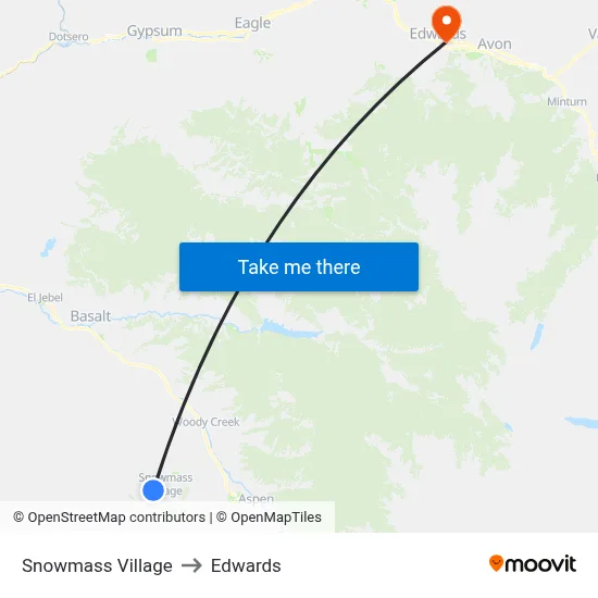Snowmass Village to Edwards map
