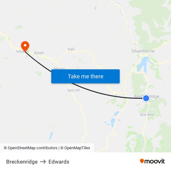 Breckenridge to Edwards map