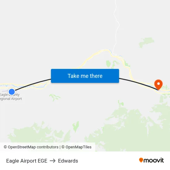 Eagle Airport EGE to Edwards map