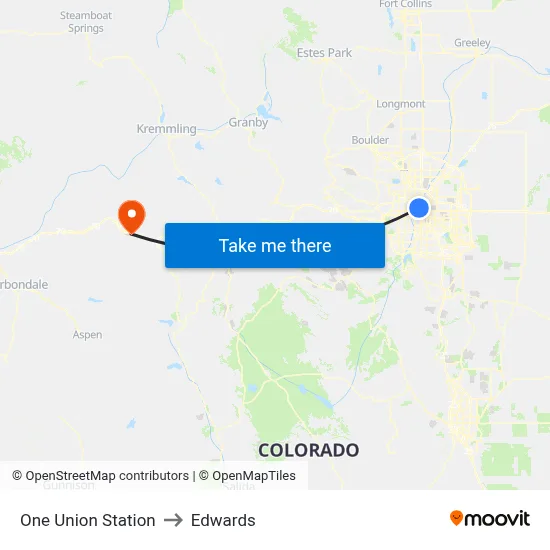 One Union Station to Edwards map