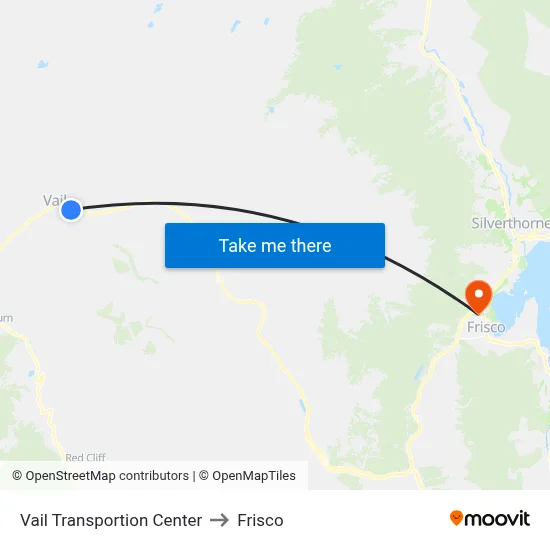 Vail Transportion Center to Frisco map