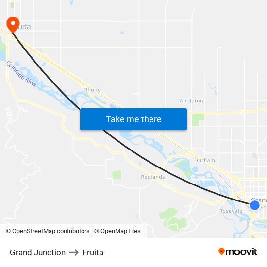 Grand Junction to Fruita map