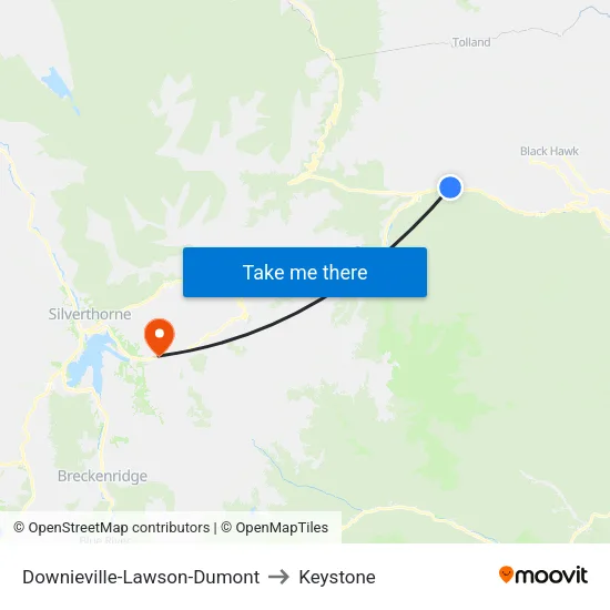 Downieville-Lawson-Dumont to Keystone map