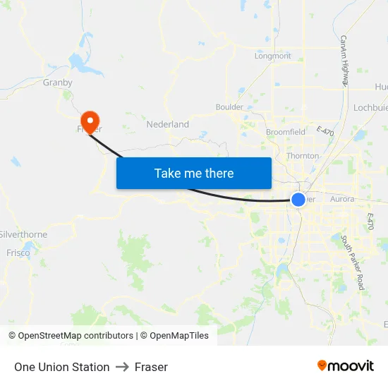 One Union Station to Fraser map