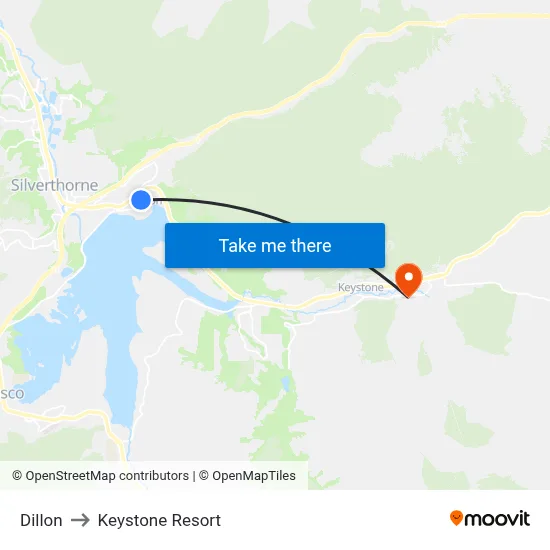 Dillon to Keystone Resort map