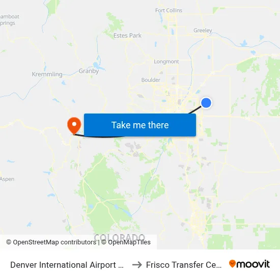 Denver International Airport Train to Frisco Transfer Center map