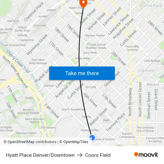Hyatt House Denver Downtown (Construction) to Coors Field map