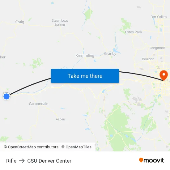 Rifle to CSU Denver Center map