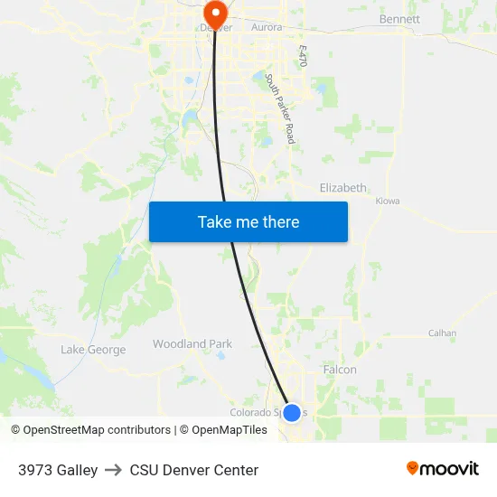 3973 Galley to CSU Denver Center map