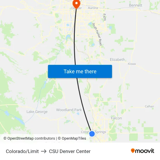 Colorado/Limit to CSU Denver Center map