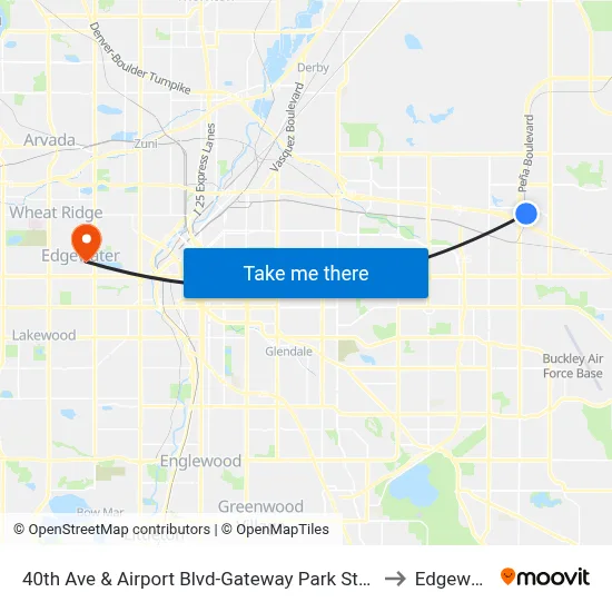 40th Ave & Airport Blvd-Gateway Park Stn Gate D to Edgewater map