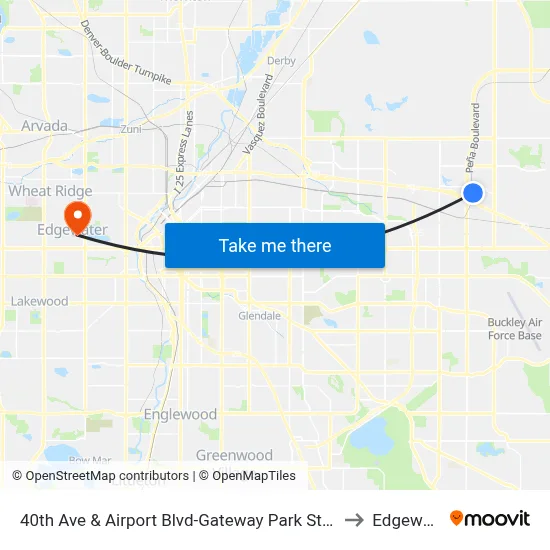 40th Ave & Airport Blvd-Gateway Park Stn Gate F to Edgewater map