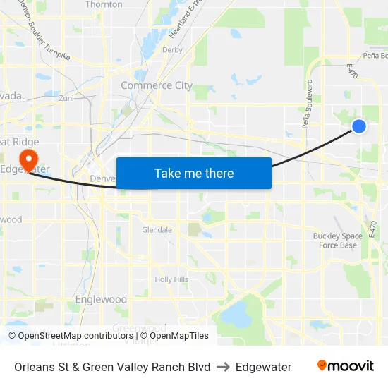 Orleans St & Green Valley Ranch Blvd to Edgewater map