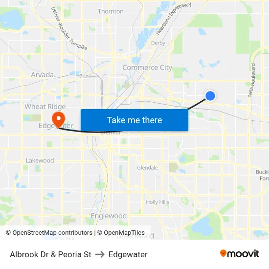 Albrook Dr & Peoria St to Edgewater map