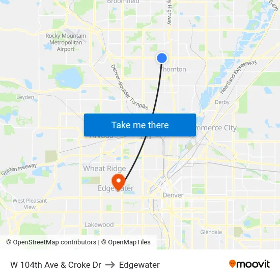 W 104th Ave & Croke Dr to Edgewater map