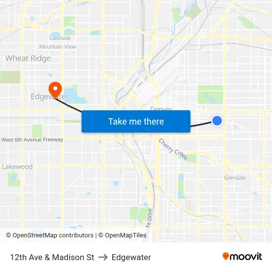 12th Ave & Madison St to Edgewater map