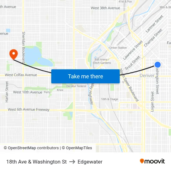 18th Ave & Washington St to Edgewater map