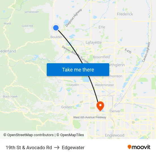19th St & Avocado Rd to Edgewater map