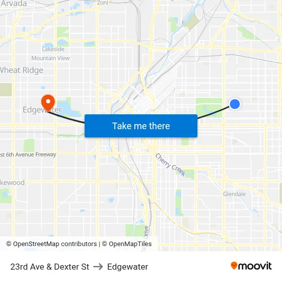 23rd Ave & Dexter St to Edgewater map
