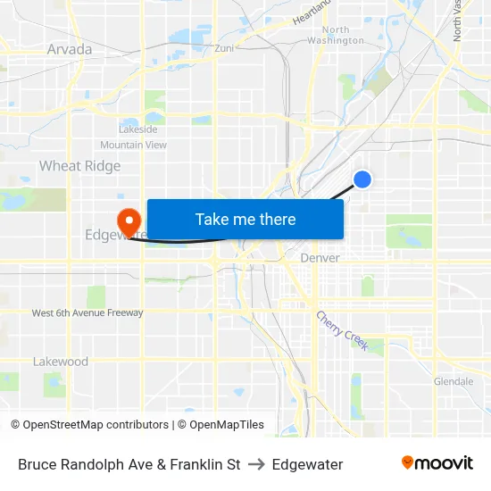Bruce Randolph Ave & Franklin St to Edgewater map