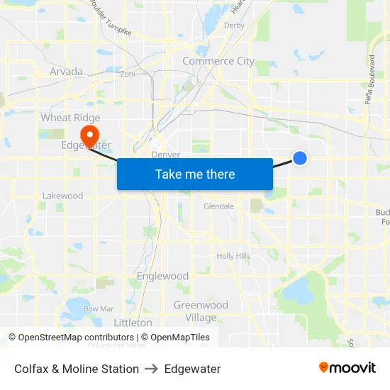 Colfax & Moline Station to Edgewater map