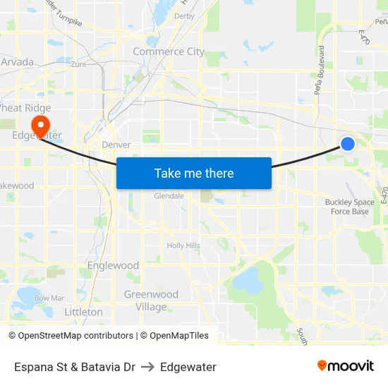 Espana St & Batavia Dr to Edgewater map