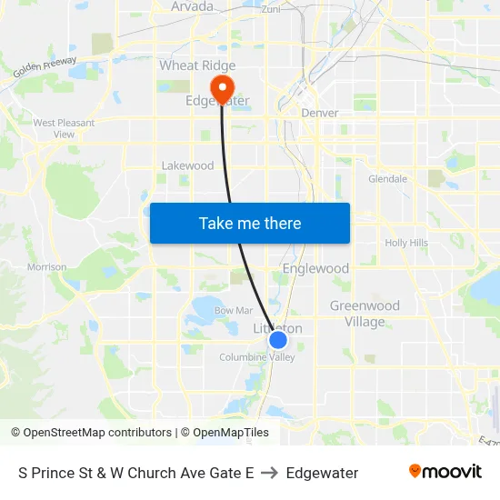 S Prince St & W Church Ave Gate E to Edgewater map