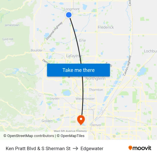 Ken Pratt Blvd & S Sherman St to Edgewater map