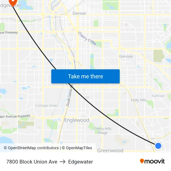 7800 Block Union Ave to Edgewater map