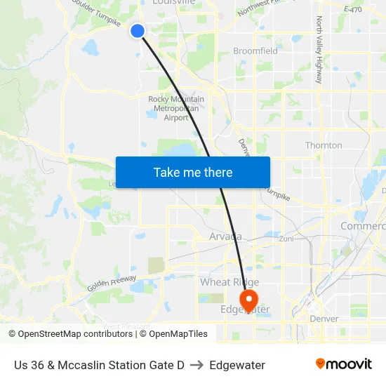 Us 36 & Mccaslin Station Gate D to Edgewater map