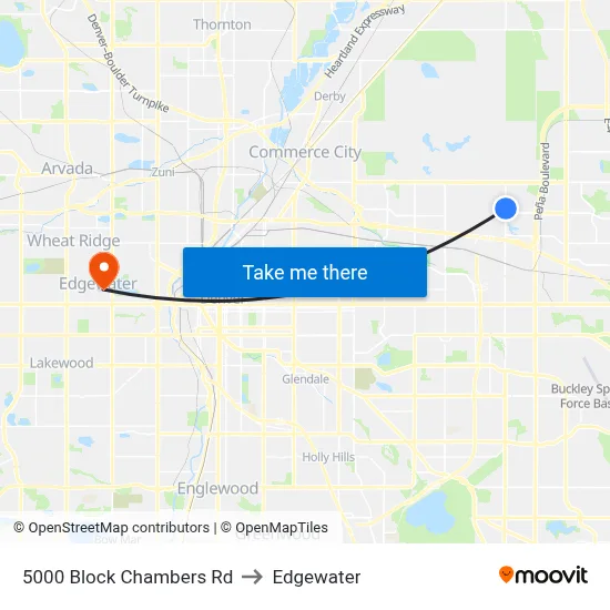 5000 Block Chambers Rd to Edgewater map