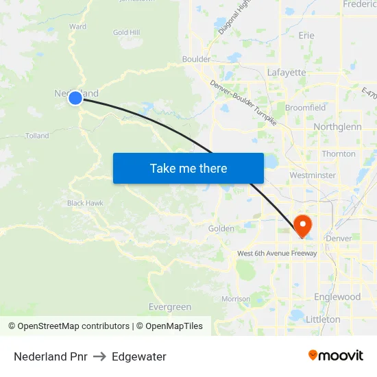 Nederland Pnr to Edgewater map
