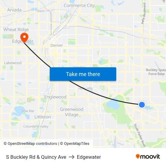 S Buckley Rd & Quincy Ave to Edgewater map