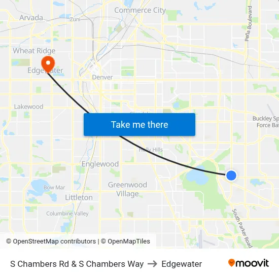 S Chambers Rd & S Chambers Way to Edgewater map